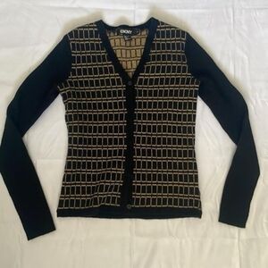 DKNY Black and Gold Women's Sweater